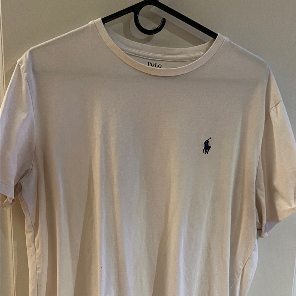 Polo by Ralph Lauren Cream Tee with Navy Logo